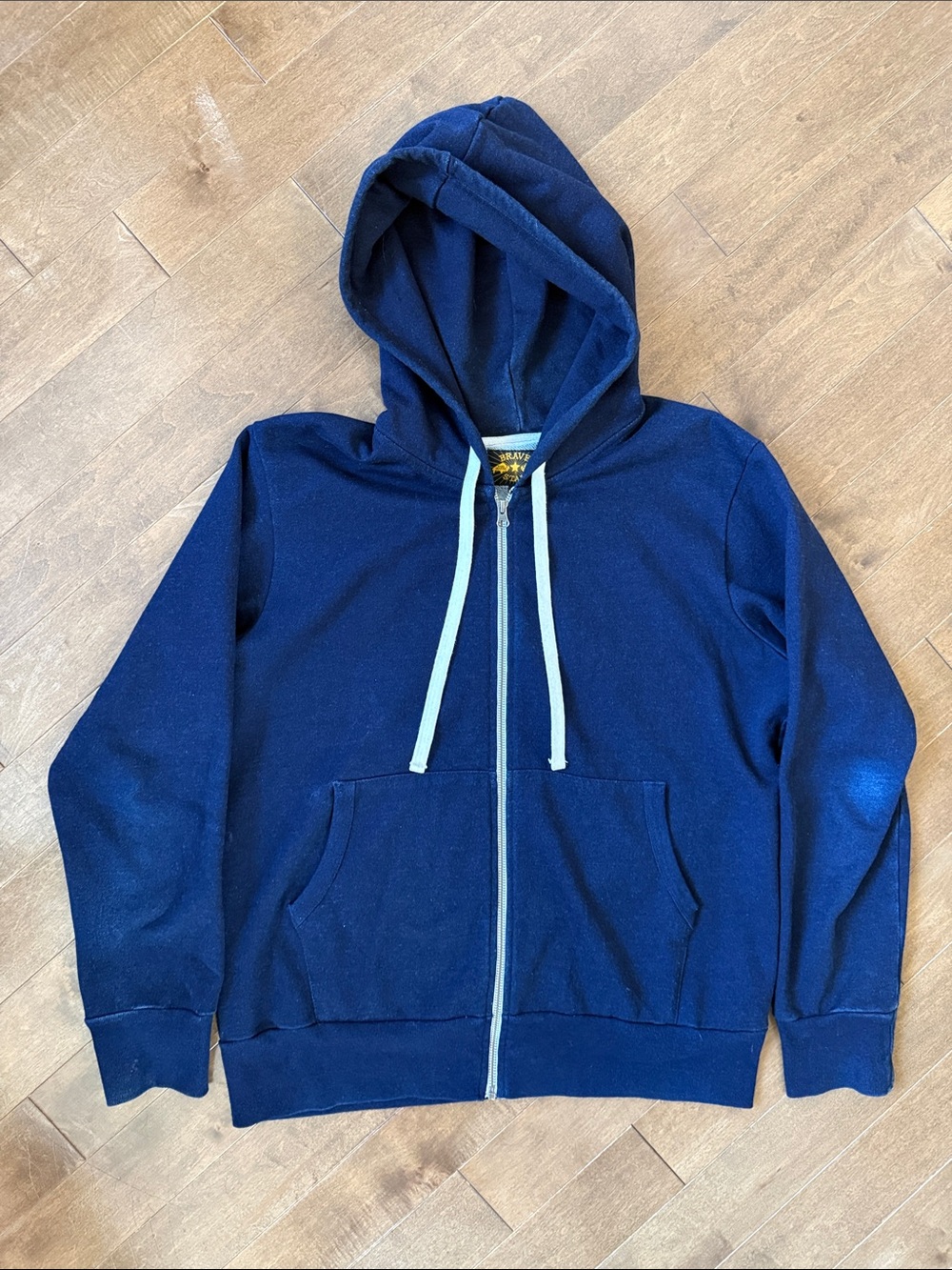 Brave Star Navy Zip Hoodie. Size L. GUC.